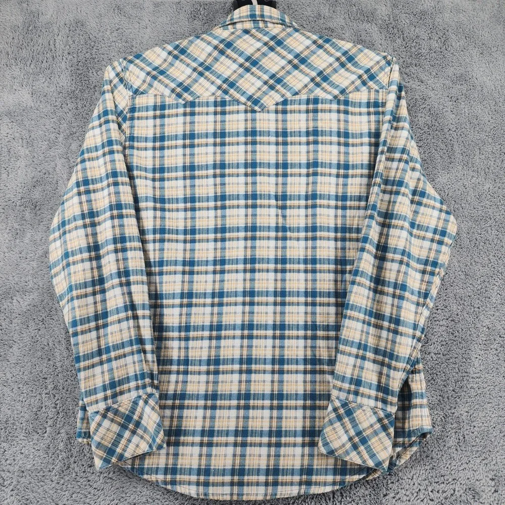 True Religion Shirt Mens 2XL Plaid Flannel Pearl Snaps Horseshoe Dual Pockets